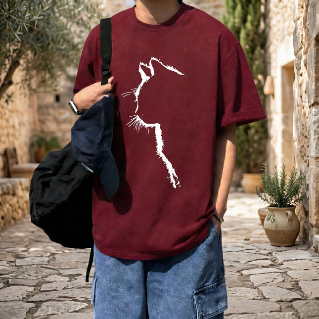 Cat Line Abstract T-Shirt