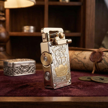 Ottonara Hand-Engraved Vintage Brass Windproof Lighter
