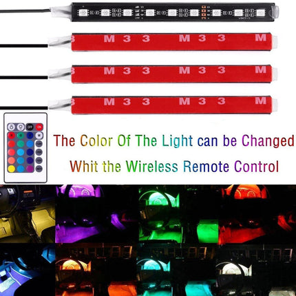 4pcs LED Car Interior Lighting Kit