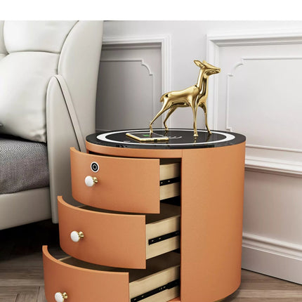 Round Smart Wireless Charging Bedside Table