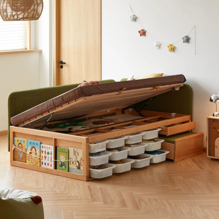 Cozy Corner Wooden Built-In Storage Children's Bed