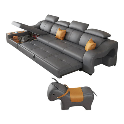 Rideable Seat Sectional Built-In Charging System Modern Sofa