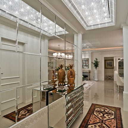 Customized Luxury Beveled Glass Mirror for entrance foyer wall