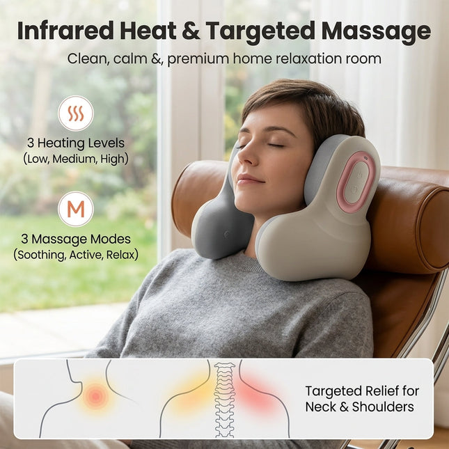 Smart Traveler Bluetooth Music Heated Neck Pillow