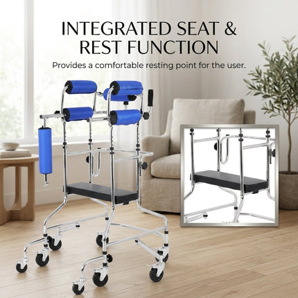 6-Wheel Rehabilitation Anti-Rollover Senior Walker