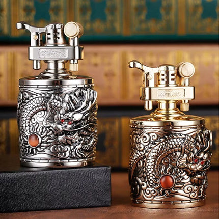 Vintage Dragon Carved Metallic Lighter