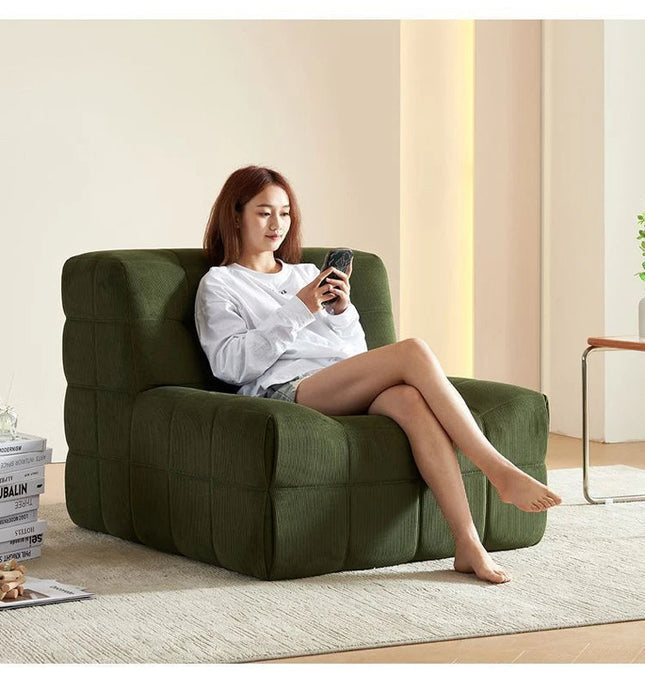 Modern Minimalist  Cube-Style Convertible Modular European Lounge Chair