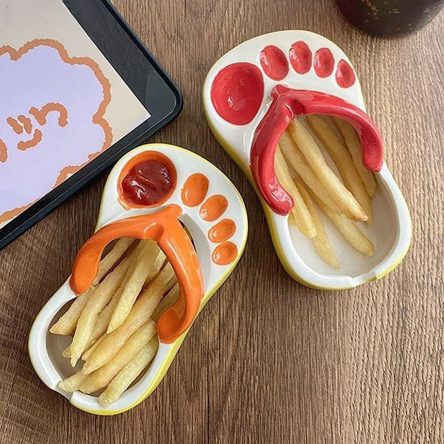 Ceramic Flip Flop Food Serving Bowl