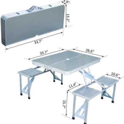 4pcs Portable Outdoor Folding Tables and Chairs One