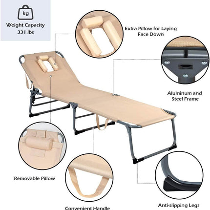 Adjustable Lounge Chair with Face Hole