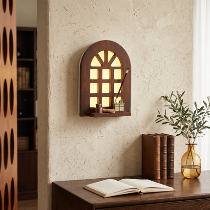 Warm Glow Arch Window Shelf Lamp
