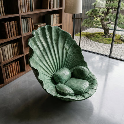 Sea Shell Velvet Accent Lounge Chair