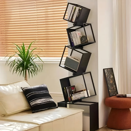 Irregular Art Iron Corner Display Bookshelf