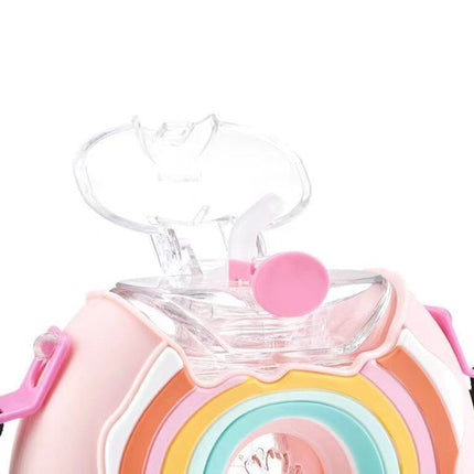 Cute Cartoon Built-in Straw Water Bottle