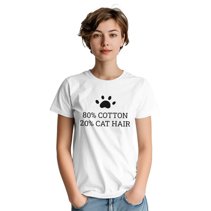 80% Cotton 20% Cat Hair Creative T-Shirt