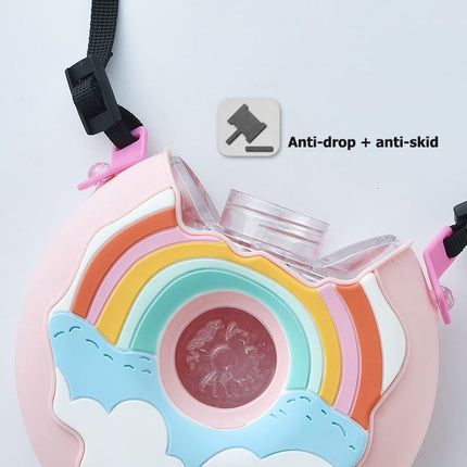 Cute Cartoon Built-in Straw Water Bottle