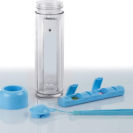 Weekly Pill Organizer Travel Water Bottle