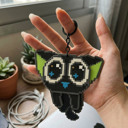 Pixel Art 3D Building Block Keychain