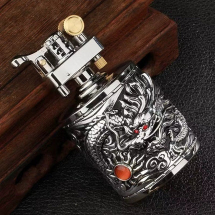 Vintage Dragon Carved Metallic Lighter