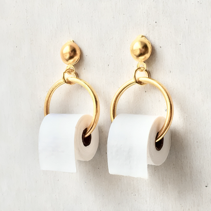 Mini Toilet Paper Roll Earrings