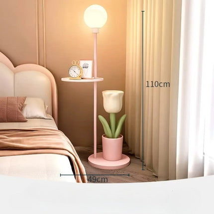 Tulip Blossom Flower Integrated Nightstand Floor Lamp