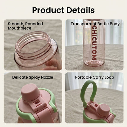 Cool Mist Spray Sports Water Bottle