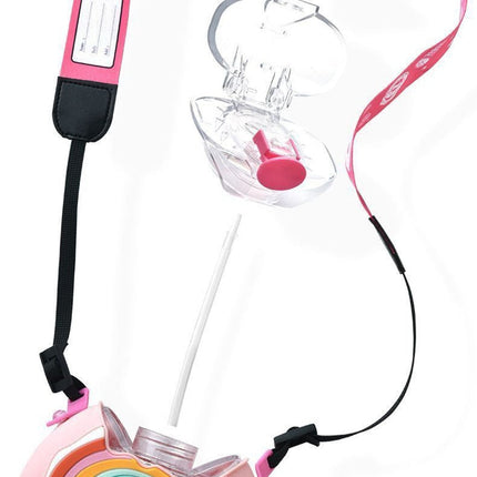 Cute Cartoon Built-in Straw Water Bottle