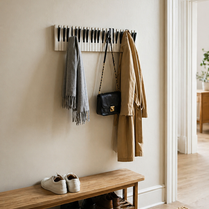 Wooden Piano Keys Coat Rack