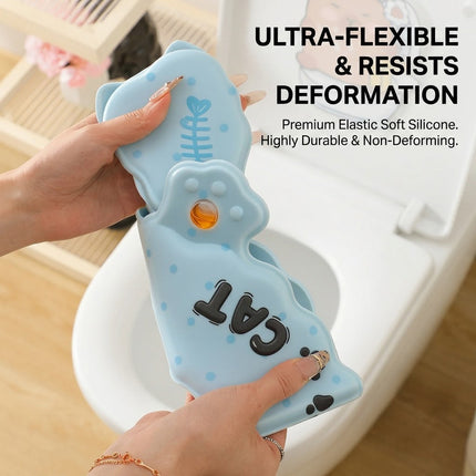 Cat-Print Waterproof Toilet Seat Cushion Cover