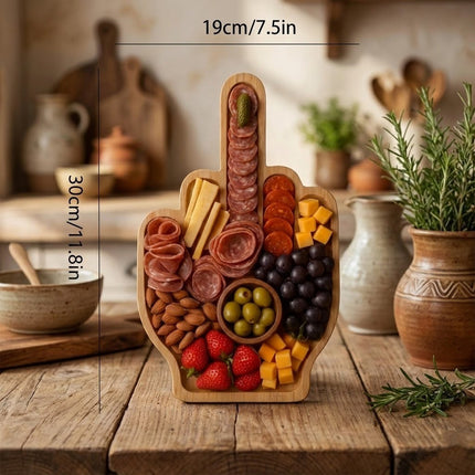 Middle Finger Charcuterie Serving Board Platter