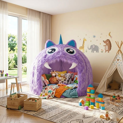 Purple Plush Monster Playhouse Indoor Kids Tent