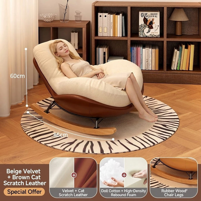 Italian Wood Soft Comfy Rocking Chair