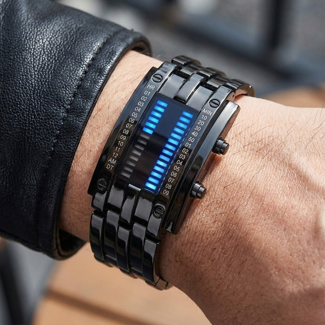 Steel Lava Binary Watch