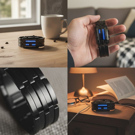 Steel Lava Binary Watch