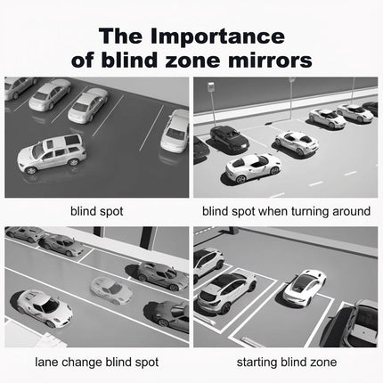 Blind Spot Adjustable Frameless Rearview Mirror Set