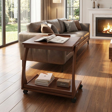 Italian Style Rolling Lift-Top Coffee Table
