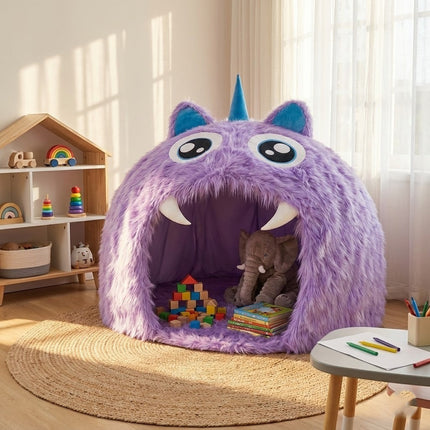 Purple Plush Monster Playhouse Indoor Kids Tent