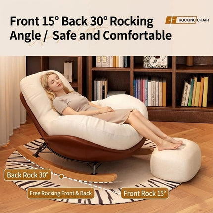 Italian Wood Soft Comfy Rocking Chair