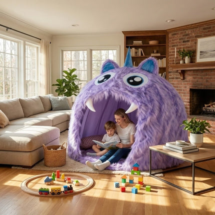 Purple Plush Monster Playhouse Indoor Kids Tent