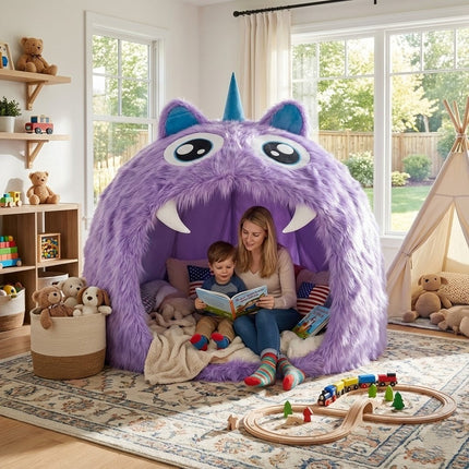 Purple Plush Monster Playhouse Indoor Kids Tent
