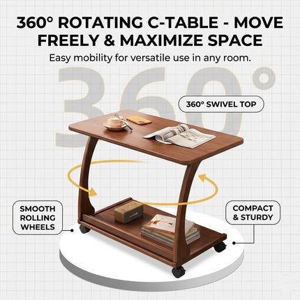 Italian Style Rolling Lift-Top Coffee Table