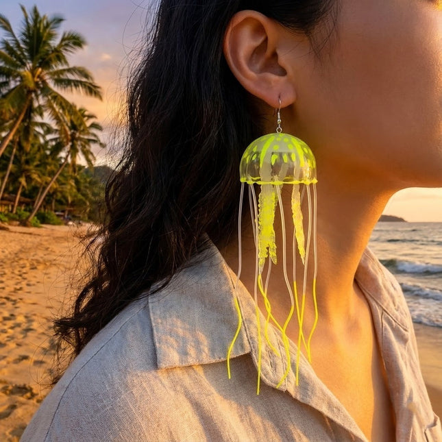 Dancing Jellyfish Long Tassel Earrings