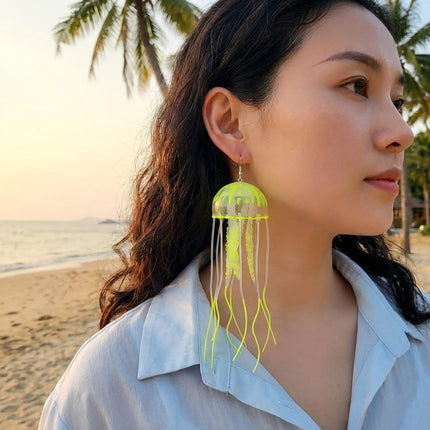 Dancing Jellyfish Long Tassel Earrings