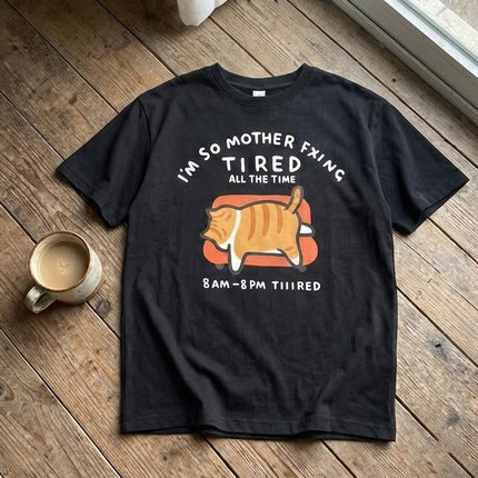 Tired Cat Humor T-Shirt