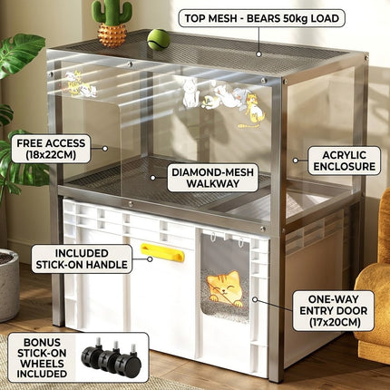 Hidden Cat Litter Box Furniture Cabinet