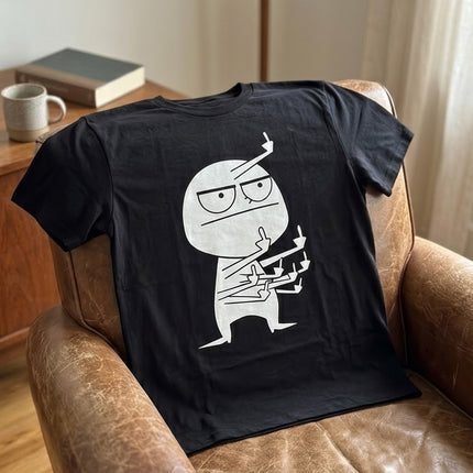 Angry Stick Figure Middle Finger T-Shirt