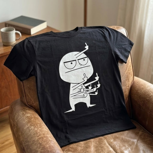 Angry Stick Figure Middle Finger T-Shirt