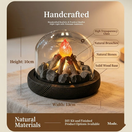 Mini Bonfire Flame Glass Dome Night Lamp