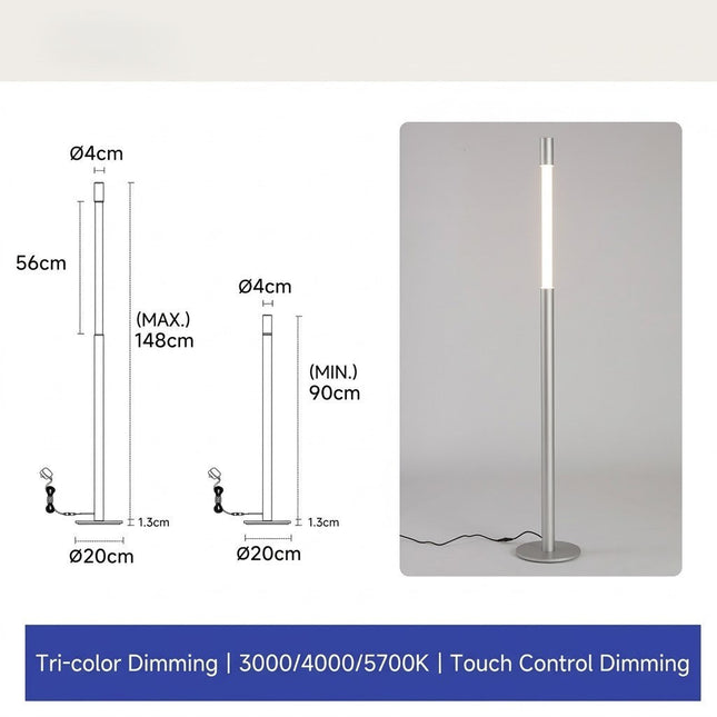 Lumi Minimal LED Slide-Open Floor Lamp