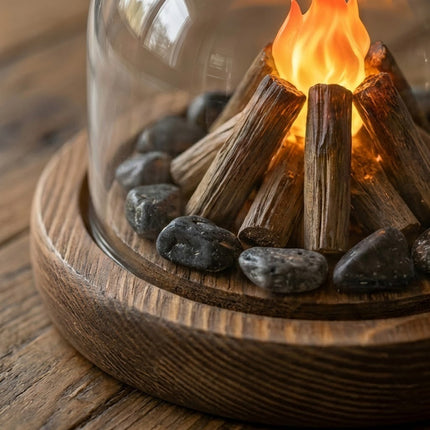 Mini Bonfire Flame Glass Dome Night Lamp